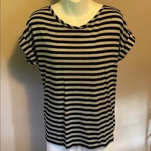 Basic black and grey striped blouse